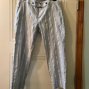 Banana Republic Light Blue & White Striped Pants